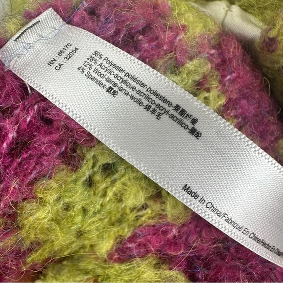 NWOT Free People Checkers Carry On Scarf Set - Green/Magenta Combo - Picture 6 of 7